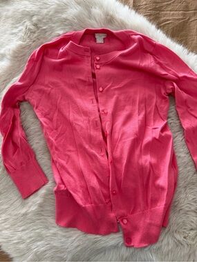J. Crew Women's Hot Pink Button-Up Clare Cardigan XS